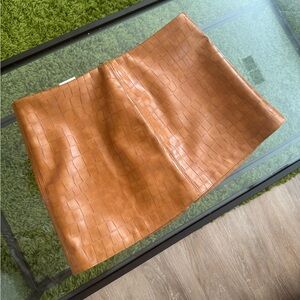 Tan Pleather Skin Skirt